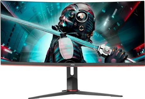 Монитор AOC 34" CU34G2X Black, Curved 1500R, 21:9, VA, 3440x1440, 4ms, 300cd, 144Hz, 2xHDMI, 2xDP, 4xUSB, HAS