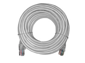 Патч-корд UTP4 cat 5e, 10,0м, ВС, LSZH, серый, литой коннектор NETKO Optima