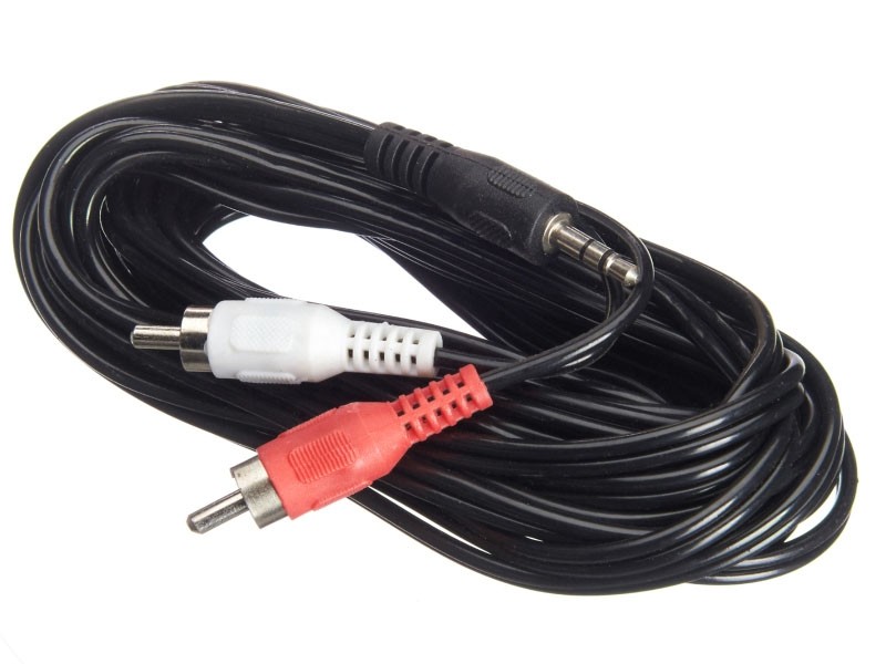 Шнур аудио-видео: 2RCA-3,5 мм стерео ( длина 5 м, литой), NETKO Optima