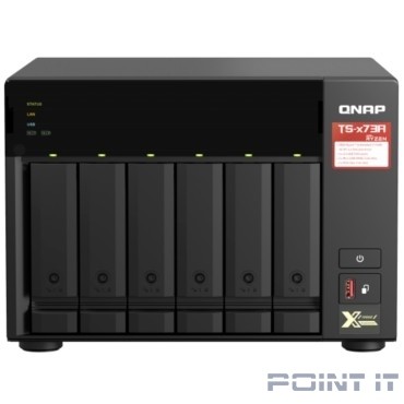 QNAP TS-673A-8G NAS, 6 trays 3,5"/2,5", 2x2,5 GbE BASE-T, 2 x M.2 NVMe 2280 slots, quad-core AMD Ryzen V1500B 2,2 GHz, 8 GB SO-DIMM DDR4 (1 x 8 GB) up to 64GB (2x32 GB)