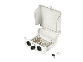 Коробка распределительная на 5 плинтов с цанг-зажимом, наружная (В22,7см*Г8,5см*Ш19,5см), пластиковая, замок