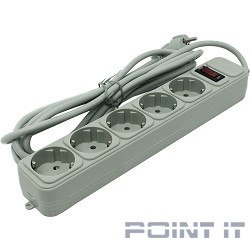 Exegate EX221186RUS Сетевой фильтр Exegate SP-5-3G (5 розеток, 3м, евровилка, серый)