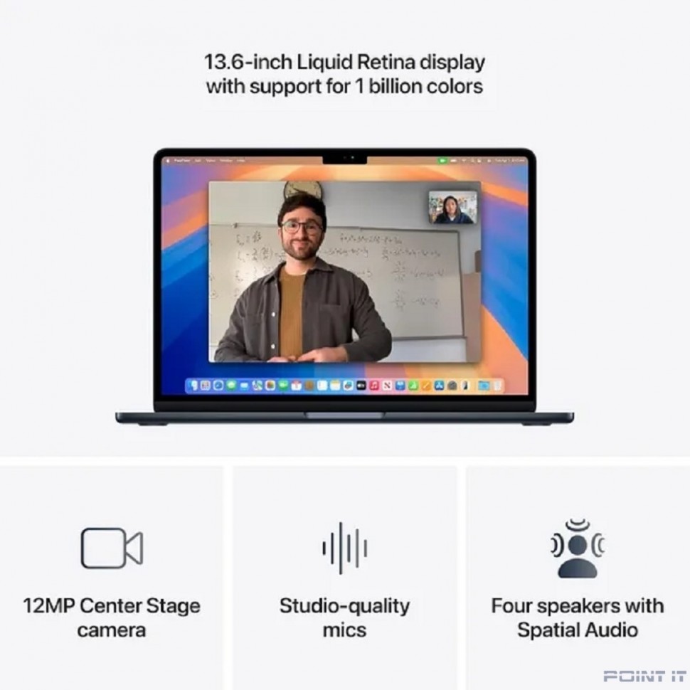 Ноутбук Apple MacBook Air 13-inch 2025 [MC6C4RU/A] Midnight 13.6" Liquid Retina {(2560x1600) M4 10C CPU 10C GPU/24GB/512GB SSD} (A3240 РФ)
