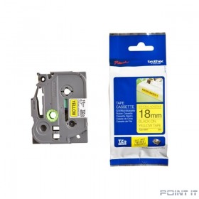 Brother TZe-S641 Плёнка повышенной адгезии для наклеек Brother {чёрный шрифт на жёлтой основе, 18мм*8м}