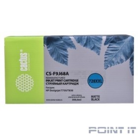CACTUS  F9J68A  Картридж 728XL для HP DJ T730/T830, черный матовый (300мл)