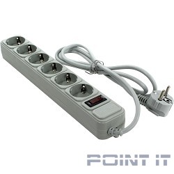 Exegate EX119388RUS Сетевой фильтр Exegate SP-6-1.8G (6 розеток, 1.8м, евровилка, серый)