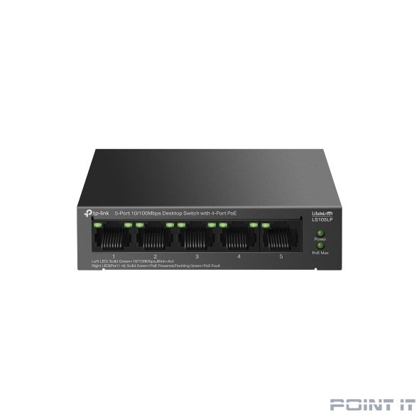 TP-Link LS105LP Настольный коммутатор с 5 портами 10/100 Мбит/с (4 порта PoE)
