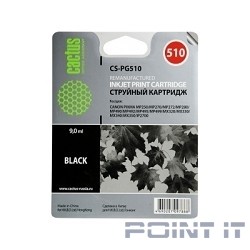 CACTUS PG-510 Картридж (CS-PG510) для PIXMA MP240/ MP250/ MP260/ MP270/ MP480/ MP490/ MP492/ MX320/ MX330 черный, 9 мл.