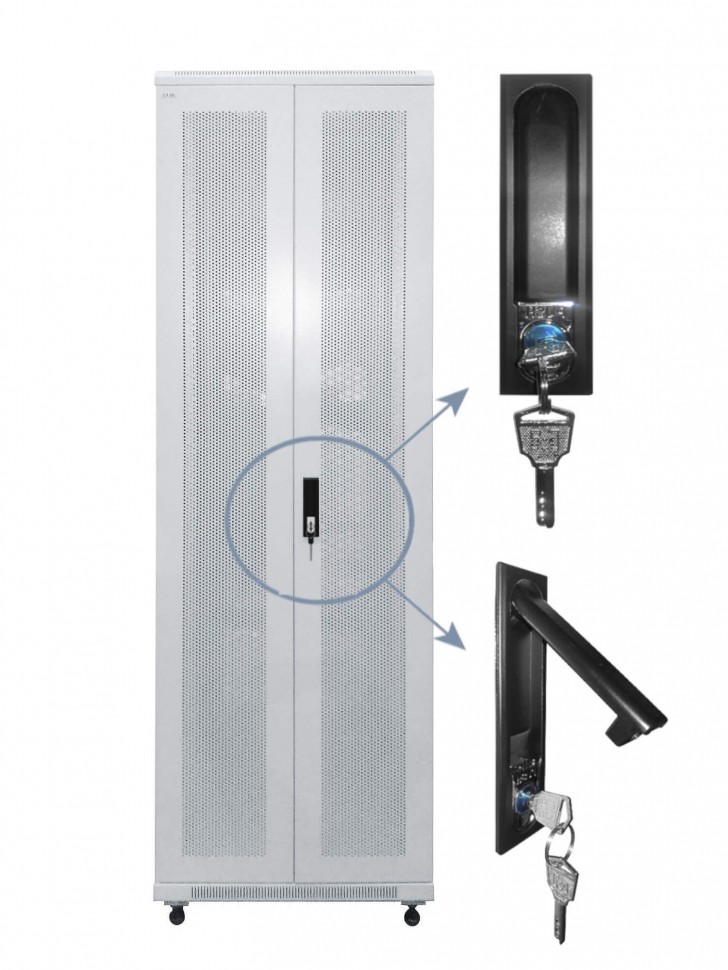 Дверь для шкафа серии Expert 47U Ширина 800, металлическая, с перфорацией, двойная, серая, Netko