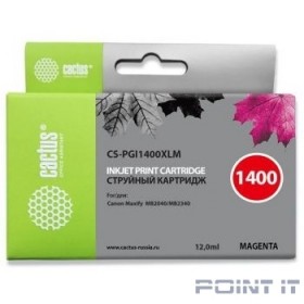 CACTUS PGI-1400XL M Картридж струйный для Canon MB2050/MB2350/MB2040/MB2340, пурпурный (12мл)