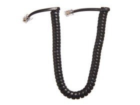 Шнур телефонный витой (4р4с) 2,5 метра / черный, NETKO Optima