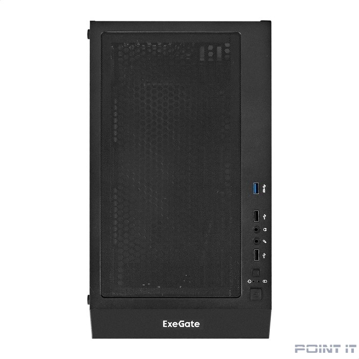 Exegate EX296071RUS Корпус Miditower ExeGate EVO-5001A-EVO800 (ATX, БП EVO800RGB с вент. 12 см, 2*USB+1*USB3.0+HD Audio, черный, 3 вент.12см с RGB подсветкой, боковая панель - закаленное стекло)