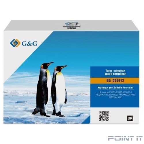 Картридж лазерный G&G GG-Q7551X черный (13000стр.) для HP LJ P3005/M3027 MFP/M3027x MFP/M3035xs MFP