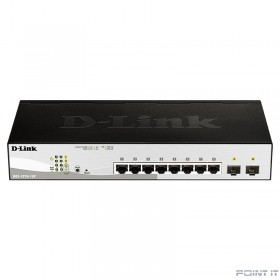 D-Link DGS-1210-10P/F3A Настраиваемый L2 коммутатор с 8 портами 10/100/1000Base-T и 2 портами 1000Base-X SFP (8 портов PoE 802.3af/at, PoE-бюджет 65 Вт)  