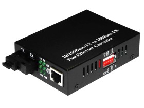 WDM медиаконвертер 10/100Base-TX/100Base-FX, одноволоконный, SM, SC, 1310nm, с DIP переключателем, 20км, 100Mbit РАСПРОДАЖА