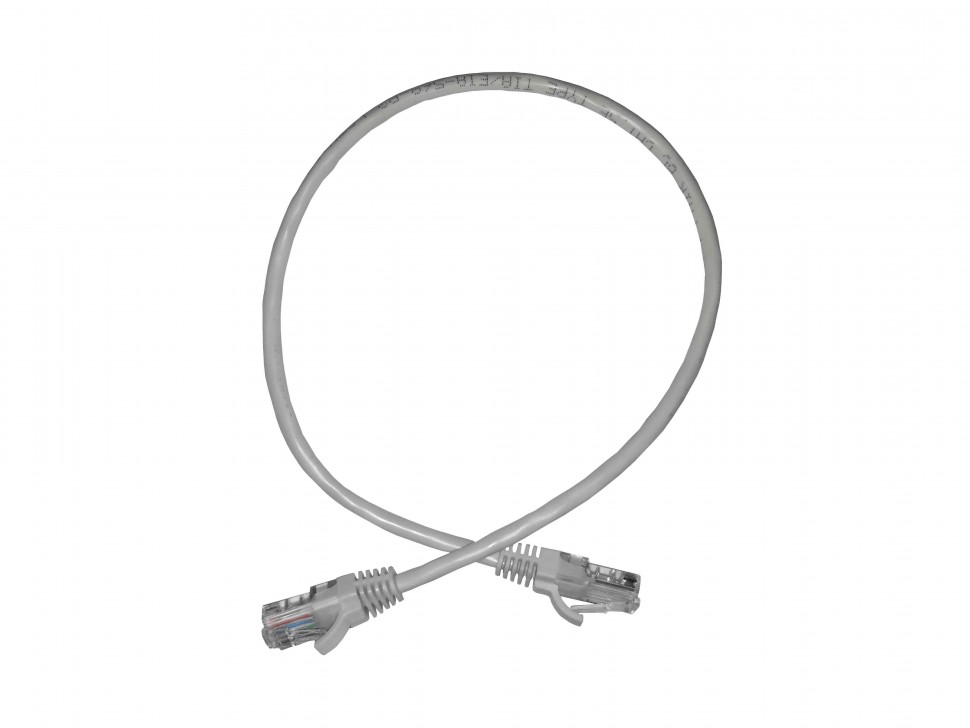 Патч-корд UTP4 cat 5е, 0,5м, ВС, LSZH, серый, литой коннектор NETKO Optima