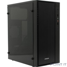 Exegate EX283754RUS Корпус Minitower ExeGate mEVO-9301-RGB (mATX, без БП, с окном, 2*USB+1*USB3.0, HD аудио, черный с RGB подсветкой)