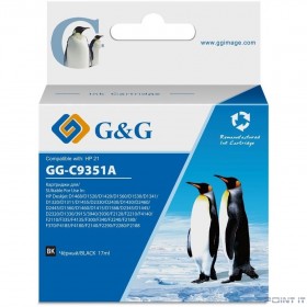 Картридж струйный G&amp;G GG-C9351A черный (17мл) для HP DJ 3920/3940/D1360/D1460/D1470/D1560/D2330/D2360/D2430/D2460/F370/F375/F380/F2180/F2187/F2224/F2280/F2290/F4140/F4172/F4180/F4190