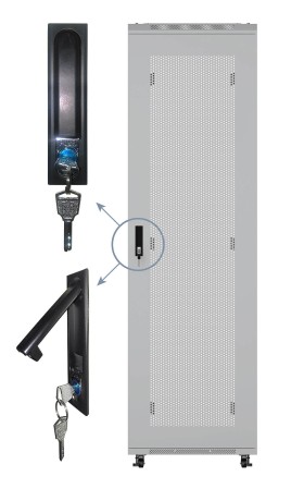 Дверь для шкафа серии Expert 32U Ширина 600 металлическая с перфорацией, серая, Netko