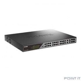 D-Link DSS-200G-28MPP/A1A Настраиваемый L2 коммутатор с 24 портами 10/100/1000Base-T и 4 комбо-портами 100/1000Base-T/SFP (порты 1-24 PoE 802.3af/at, порты 1-8 PoE 802.3bt, PoE-бюджет 518 Вт)