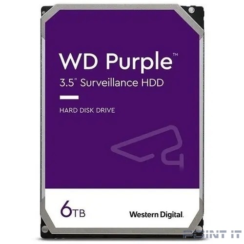 Жесткий диск SATA 6TB 6GB/S 256MB PURPLE WD64PURZ WDC