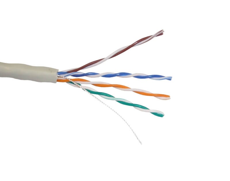 Кабель Skynet Light UTP4 cat.5е, одножильный, 305м, Cu, Проходит Fluke тест, серый