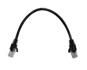 Патч-корд UTP4 cat 5e, 0,25м, ВС, LSZH, черный, литой коннектор NETKO Optima