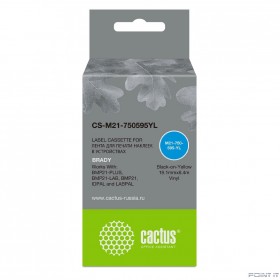 Картридж ленточный Cactus CS-M21-750595YL черный для Brady BMP21-PLUS, BMP21-LAB