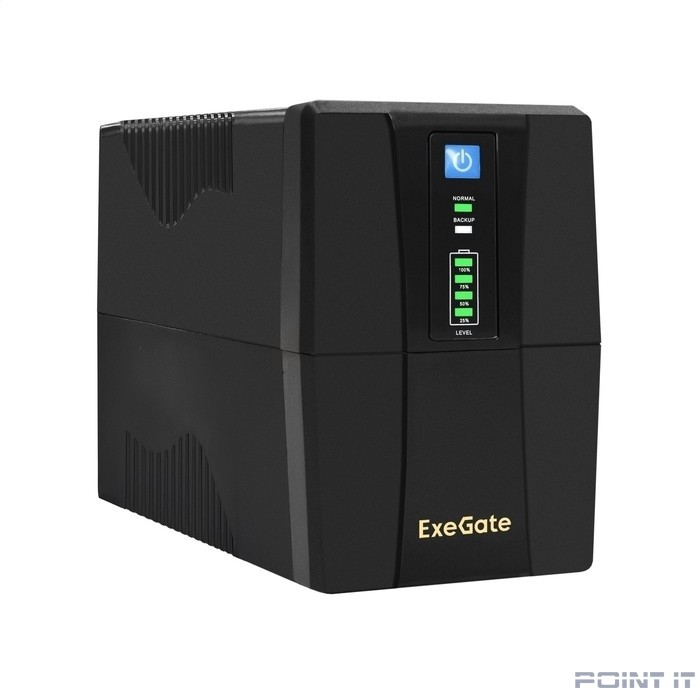 Exegate EX292764RUS ИБП ExeGate SpecialPro UNB-600.LED.AVR.2SH.RJ.USB <600VA/360W, LED, AVR, 2*Schuko, RJ45/11, USB, Black>