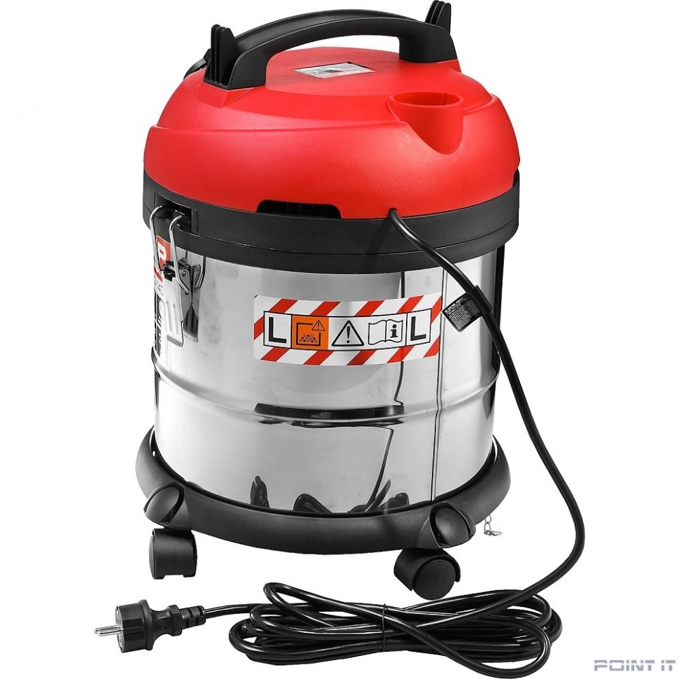 ЗУБР Пылесос строительный [ПУ-20-1400 М3] { модель М3-20, 20 л, 1400 Вт, сухая и влажная уборка, корпус из нержавеющей стали, розетка до 2000Вт }