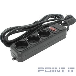 Exegate EX221179RUS Сетевой фильтр Exegate SP-3-3B (3 розетки, 3м, евровилка, черный)