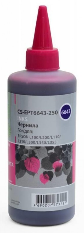 Чернила MAGENTA 250ML /L100 CS-EPT6643-250 CACTUS