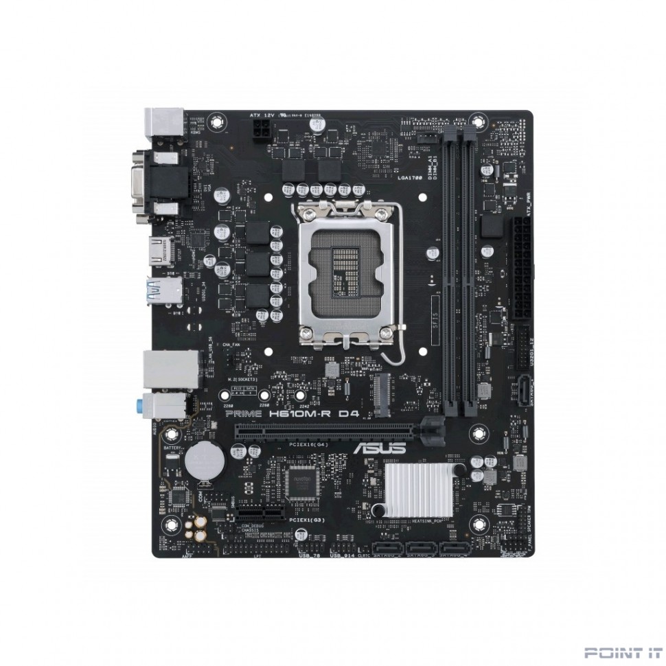 ASUS PRIME H610M-R D4-SI {Socket LGA1700, Intel H610, 1 слот 16x PCI-E, DisplayPort, HDMI, 2x DDR4}