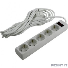 Exegate EX279180RUS Сетевой фильтр ExeGate SP-5-7W (5 розеток, 7м, евровилка, белый)