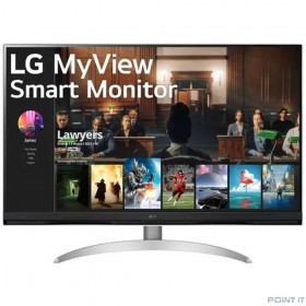 Монитор LG 31.5&quot; 32SQ700S-W Smart White/Silver, 16:9, VA, 3840x2160, 5ms, 250cd, 60Hz, 2xHDMI, USB, 1xUSB-C, LAN, SPK