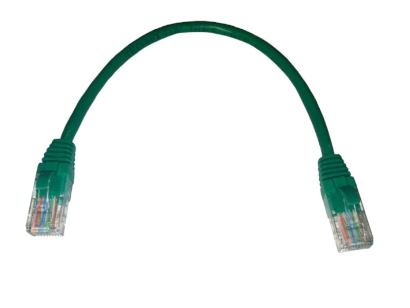 Патч-корд UTP4 cat 5e, 0,25м, ВС, LSZH, зеленый, литой коннектор NETKO Optima