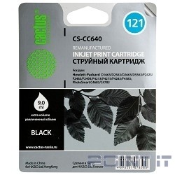 CACTUS CC640A Картридж №121 (черный) для  HP DeskJet D1663/D2563/D2663/D5563/F2423/F2483/F2493/F4213/F4275/F4283/F4583; PhotoSmart C4683/C4783