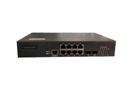 Управляемый коммутатор L2 GIGALINK 8 Base-T 10/100Mb/s портов, 2 SFP 1000Mb/s, 1 Console, 220V