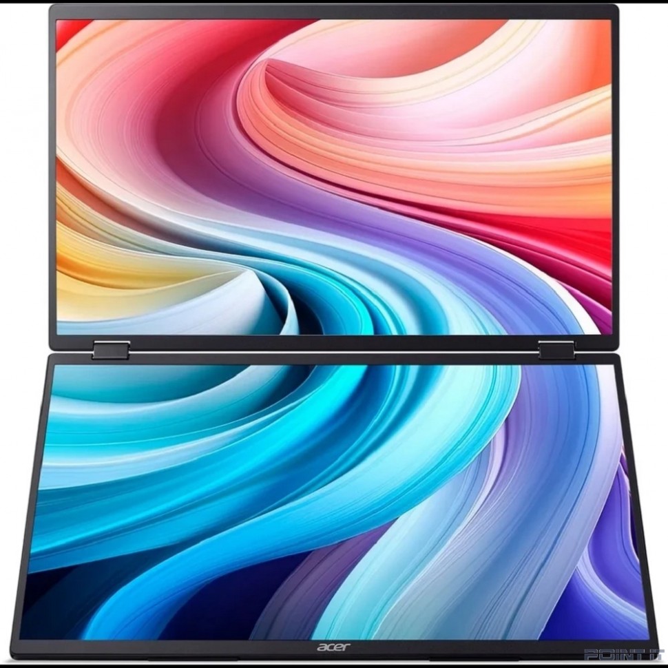 Монитор LCD Acer 18.5" PD193QEbmiuux Double Portable monitor {IPS 1920x1080 100Hz 4ms 250cd HDMI USB-C(15W) SPK AudioOut 2x2W Vesa} [UM.XP3CD.E01]