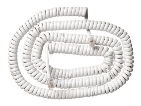 Шнур телефонный витой (4р4с) 7,5 метра / белый, NETKO Optima