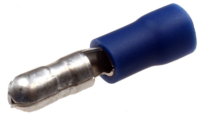 Разъем штекерный MPD 2-156, d=4мм, 1,5-2,5мм2, изолированный, синий, 100шт., NETKO Optima
