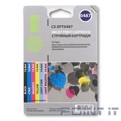 CACTUS CS-EPT0487 Картридж струйный цветной R200/R220/R300/R320/R340/RX500/RX600/RX620/RX640 (6 цветов)