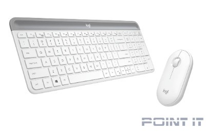 920-009207 Logitech Клавиатура + мышь MK470 WHITE оригинальная заводская гравировка RU/LAT