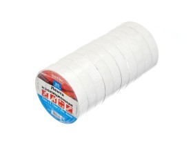 Изолента (лента изоляционная) 15мм х 20м, белая, 10шт, NETKO Optima