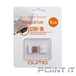 USB 2.0 QUMO 8GB NANO [QM8GUD-NANO-W] White