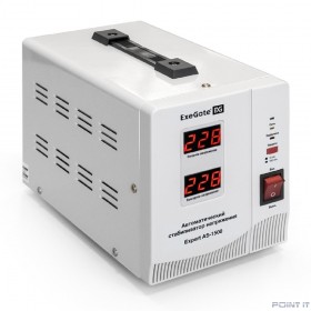 Exegate EX291722RUS Стабилизатор напряжения ExeGate Expert AS-1500 (1500ВА, вход 140...260В, двойная цифр. индикация вход/вых. напряжения, выход 220В±8%, КПД 98%, 5 уровней защиты, задержка, метал. ко