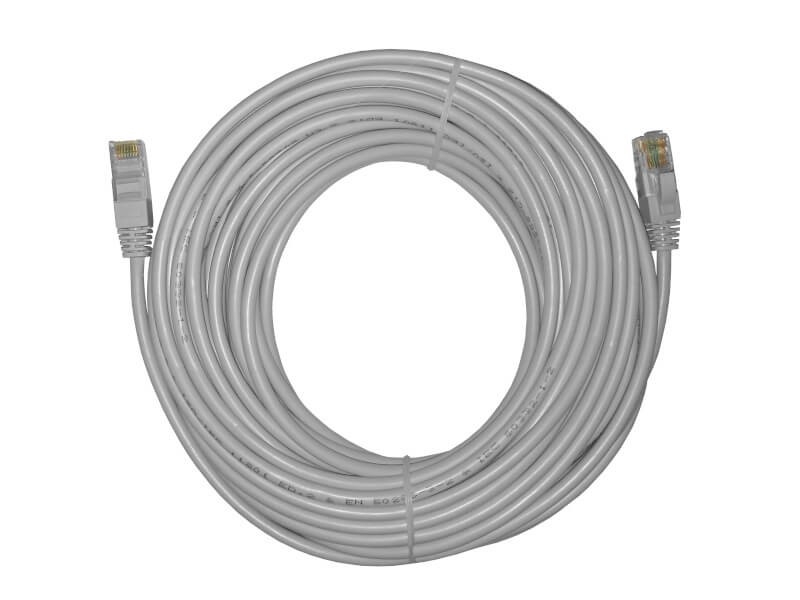 Патч-корд UTP4 cat.5e, 15.0м, литой коннектор, серый, Netko CKC