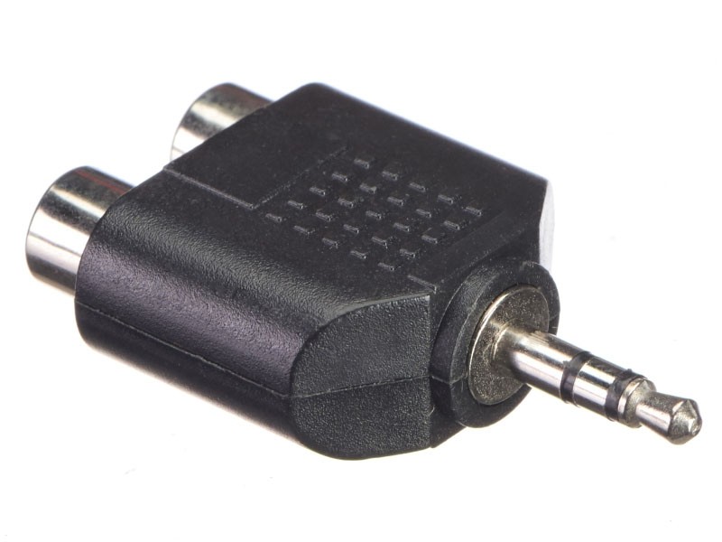 Переходник 2 гнезда RCA - штекер 3,5 стерео, NETKO Optima