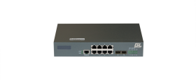 Управляемый коммутатор L2 GIGALINK 8 Base-T 10/100/1000Mb/s портов, 2 SFP 1000Mb/s, 1 Console. 1U 19'', 220V