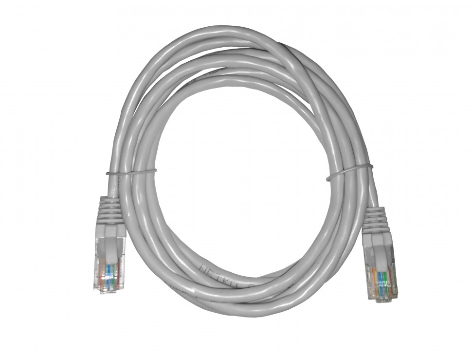 Патч-корд UTP4 cat.5е, 2.0м, CCA, LSZH, серый, литой коннектор NETKO Optima